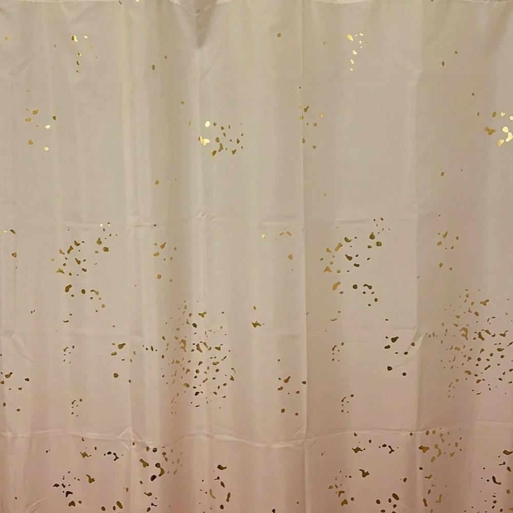 SKL HOME Shower Curtain Size 72 x 70 Color Pink White Gold